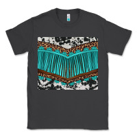 Smoke western cowhide leopard turquoise fringed Classic Tee - BarkalooDesign