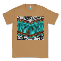 Toasted Coconut western cowhide leopard turquoise fringed Classic Tee - BarkalooDesign