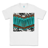 White western cowhide leopard turquoise fringed Classic Tee - BarkalooDesign