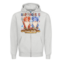 Dove Grey happiness is homemade Zipper Hoodie - MaliasSmallBusiness