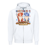 White happiness is homemade Zipper Hoodie - MaliasSmallBusiness