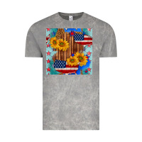 Cloud Rock usa map with sunflowers and leopard seamless pattern Vintage Tee - BundleAndBundleShop