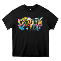 Black scrub life Heavy Core Tee - texasbilliewilder