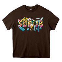 Chocolate Brown scrub life Heavy Core Tee - texasbilliewilder