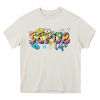 Cream scrub life Heavy Core Tee - texasbilliewilder