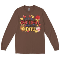 Chestnut it's a softball kinda day Long Sleeve Tee - MaliasSmallBusiness
