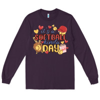 Plum it's a softball kinda day Long Sleeve Tee - MaliasSmallBusiness
