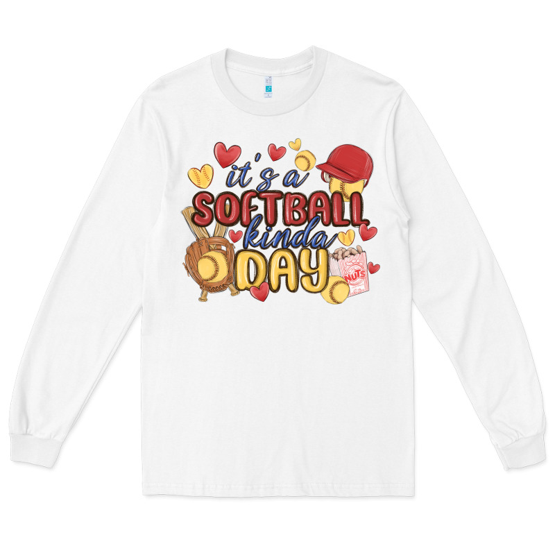 It's A Softball Kinda Day Long Sleeve Tee by MaliasSmallBusiness | Teevron