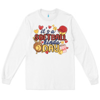 White it's a softball kinda day Long Sleeve Tee - MaliasSmallBusiness