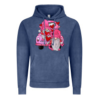 Vintage Denim farm truck,gnomies valentines Vintage Hoodie - JahusDesignShop