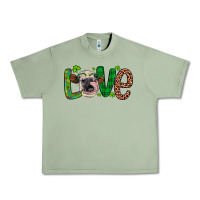 Oil Green Western St. Patrick's Day Love Cow Urban Heavy Tee - Artiststas