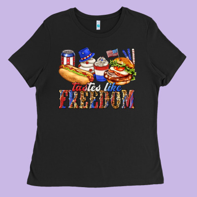 Tastes Like Freedom With Leopard Ladies Tee Designed By Texasbilliewilder