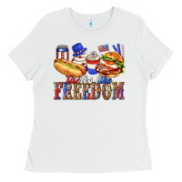 White tastes like freedom with leopard Ladies Tee - texasbilliewilder