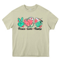 Mossy peace love nurse Heavy Core Tee - texasbilliewilder