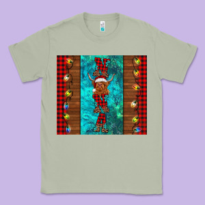 Nana Highland Cow Christmas Classic Tee Designed By Barkaloodesign