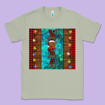 Nana Highland Cow Christmas Classic Tee Designed By Barkaloodesign