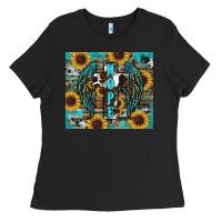 Black western hope sunflower's Ladies Tee - RanaPortraitStore