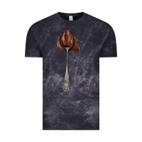 Cloud Black spoon with chocolate Vintage Tee - AdoDesignShop