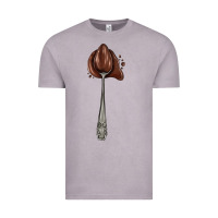 Vintage Zinc spoon with chocolate Vintage Tee - AdoDesignShop