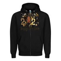Black 2024 happy new year black woman Zipper Hoodie - MaliasSmallBusiness