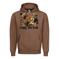 Chestnut 2024 happy new year black woman Zipper Hoodie - MaliasSmallBusiness