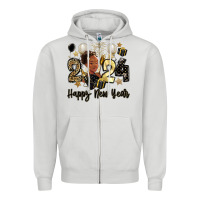 Dove Grey 2024 happy new year black woman Zipper Hoodie - MaliasSmallBusiness