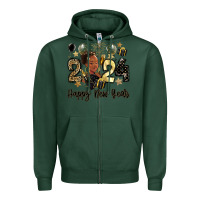 Sports Green 2024 happy new year black woman Zipper Hoodie - MaliasSmallBusiness
