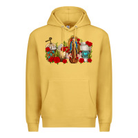 Antique Gold Lady of Guadalupe Coffee Cups Premium Hoodie - texasbilliewilder