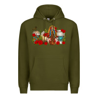 Army Green Lady of Guadalupe Coffee Cups Premium Hoodie - texasbilliewilder