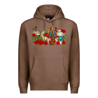 Chestnut Lady of Guadalupe Coffee Cups Premium Hoodie - texasbilliewilder