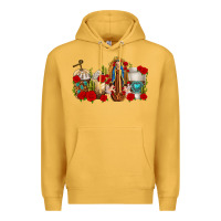 Mustard Lady of Guadalupe Coffee Cups Premium Hoodie - texasbilliewilder
