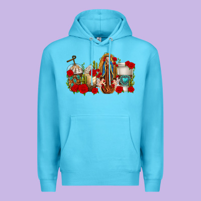 Lady Of Guadalupe Coffee Cups Premium Hoodie Designed By Texasbilliewilder