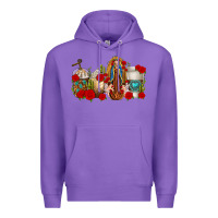 Purple Lady of Guadalupe Coffee Cups Premium Hoodie - texasbilliewilder