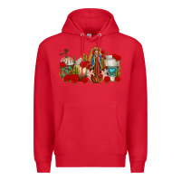 Red Lady of Guadalupe Coffee Cups Premium Hoodie - texasbilliewilder