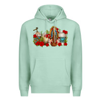 Seafoam Lady of Guadalupe Coffee Cups Premium Hoodie - texasbilliewilder