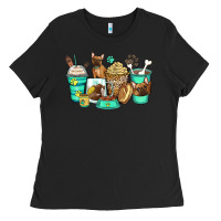 Black french bulldog coffee cups Ladies Tee - Zillion Design Studio