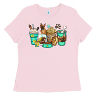 Bubblegum Pink french bulldog coffee cups Ladies Tee - Zillion Design Studio