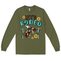 Army Green let's rodeo Long Sleeve Tee - MaliasSmallBusiness