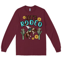 Burgundy let's rodeo Long Sleeve Tee - MaliasSmallBusiness