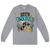 Heather Grey let's rodeo Long Sleeve Tee - MaliasSmallBusiness