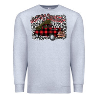 Heather Grey Merry Christmas Truck Premium Sweatshirt - Bettercallsaul