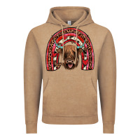Vintage Coffee valentines highland cow rainbow Vintage Hoodie - JahusDesignShop