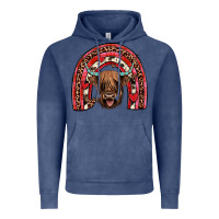 Vintage Denim valentines highland cow rainbow Vintage Hoodie - JahusDesignShop