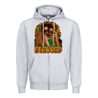 Heather Grey black couple blessed Zipper Hoodie - NancyCooperArtShop