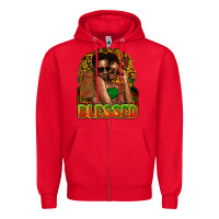 Red black couple blessed Zipper Hoodie - NancyCooperArtShop