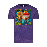 Cloud Purple 4th of july texas map with cow seamless pattern Vintage Tee - BundleAndBundleShop