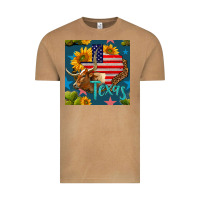 Vintage Camel 4th of july texas map with cow seamless pattern Vintage Tee - BundleAndBundleShop