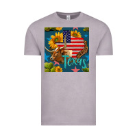 Vintage Zinc 4th of july texas map with cow seamless pattern Vintage Tee - BundleAndBundleShop