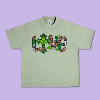 Western St. Patrick's Day Love Cross Urban Heavy Tee Designed By Artiststas