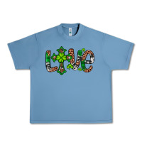 Pebble Blue Western St. Patrick's Day Love Cross Urban Heavy Tee - Artiststas